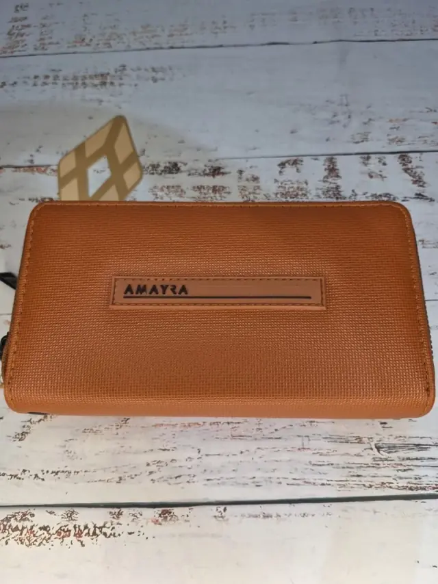 Billetera de mujer rectangular con doble cierre