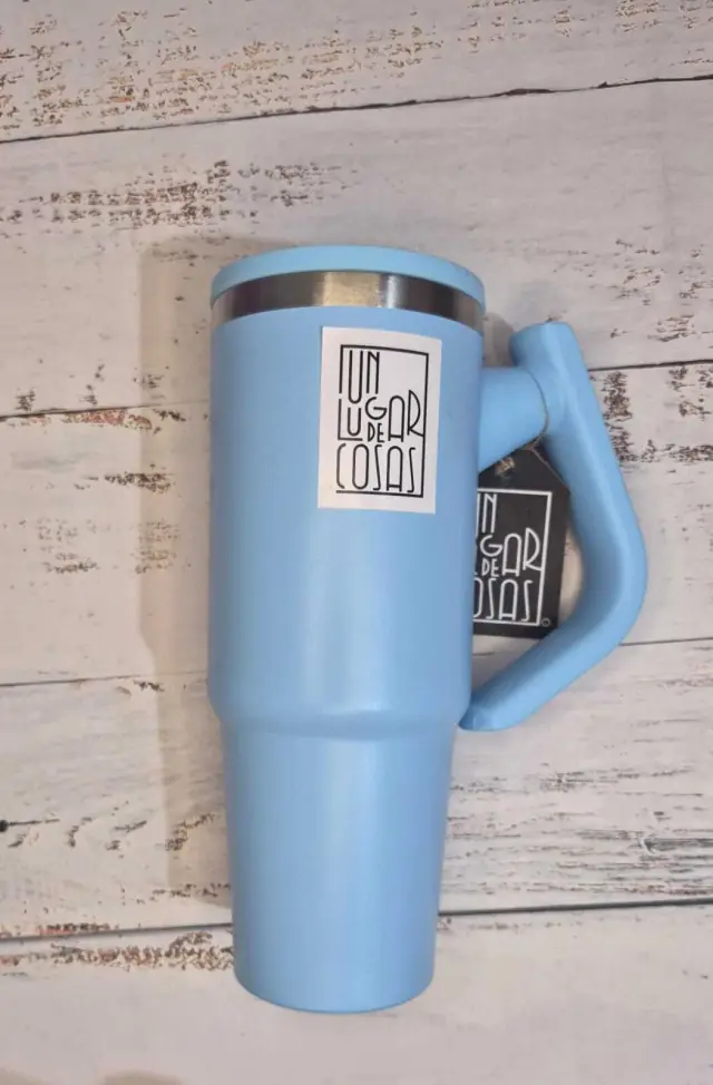 Vaso con manija móvil