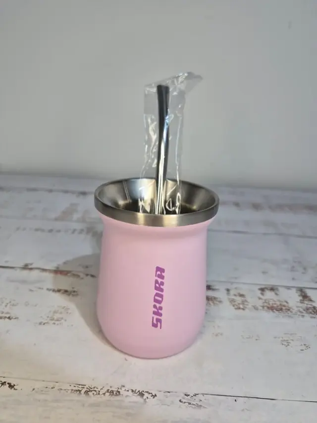 Mate de Acero con Bombilla